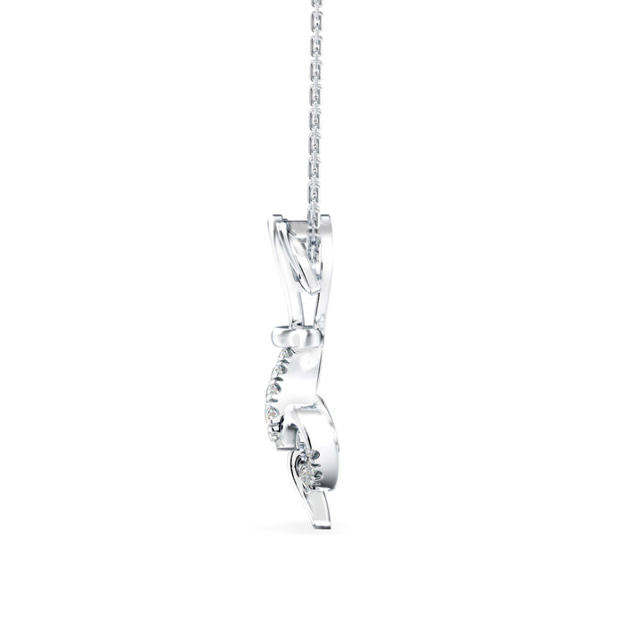 0.13Ct Puppy Love Shape Lab-Grown Diamond Gold Pendant Necklace