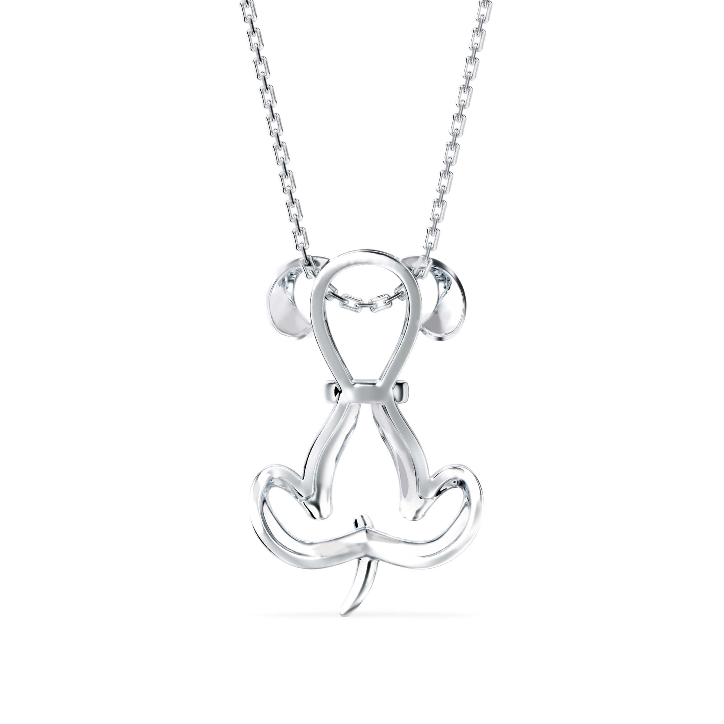 0.13Ct Puppy Love Shape Lab-Grown Diamond Gold Pendant Necklace