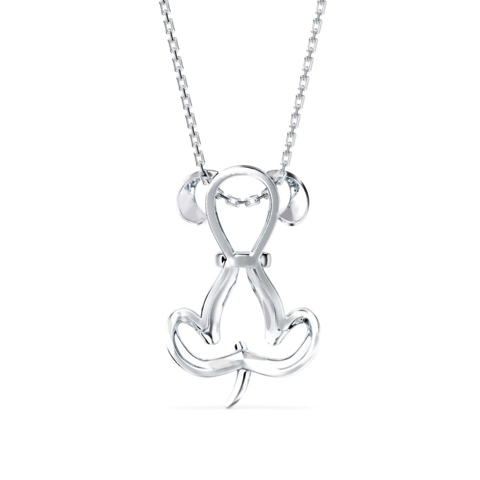 0.13Ct Puppy Love Shape Lab-Grown Diamond Gold Pendant Necklace