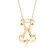 0.13Ct Puppy Love Shape Lab-Grown Diamond Gold Pendant Necklace