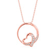 0.09Ct Heart Shape in Circle Lab-Grown Diamond Gold Pendant Necklace