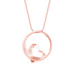 0.09Ct Heart Shape in Circle Lab-Grown Diamond Gold Pendant Necklace
