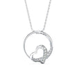 0.09Ct Heart Shape in Circle Lab-Grown Diamond Gold Pendant Necklace