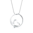 0.09Ct Heart Shape in Circle Lab-Grown Diamond Gold Pendant Necklace