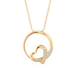0.09Ct Heart Shape in Circle Lab-Grown Diamond Gold Pendant Necklace