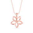 0.19Ct Flower Shape Prong Lab-Grown Diamond Gold Pendant Necklace