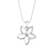0.19Ct Flower Shape Prong Lab-Grown Diamond Gold Pendant Necklace