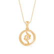 0.26Ct Swirl Circular Halo Lab-Grown Diamond Gold Pendant Necklace