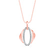 0.18Ct Oval Shape Pave Lab-Grown Diamond Gold Pendant Necklace