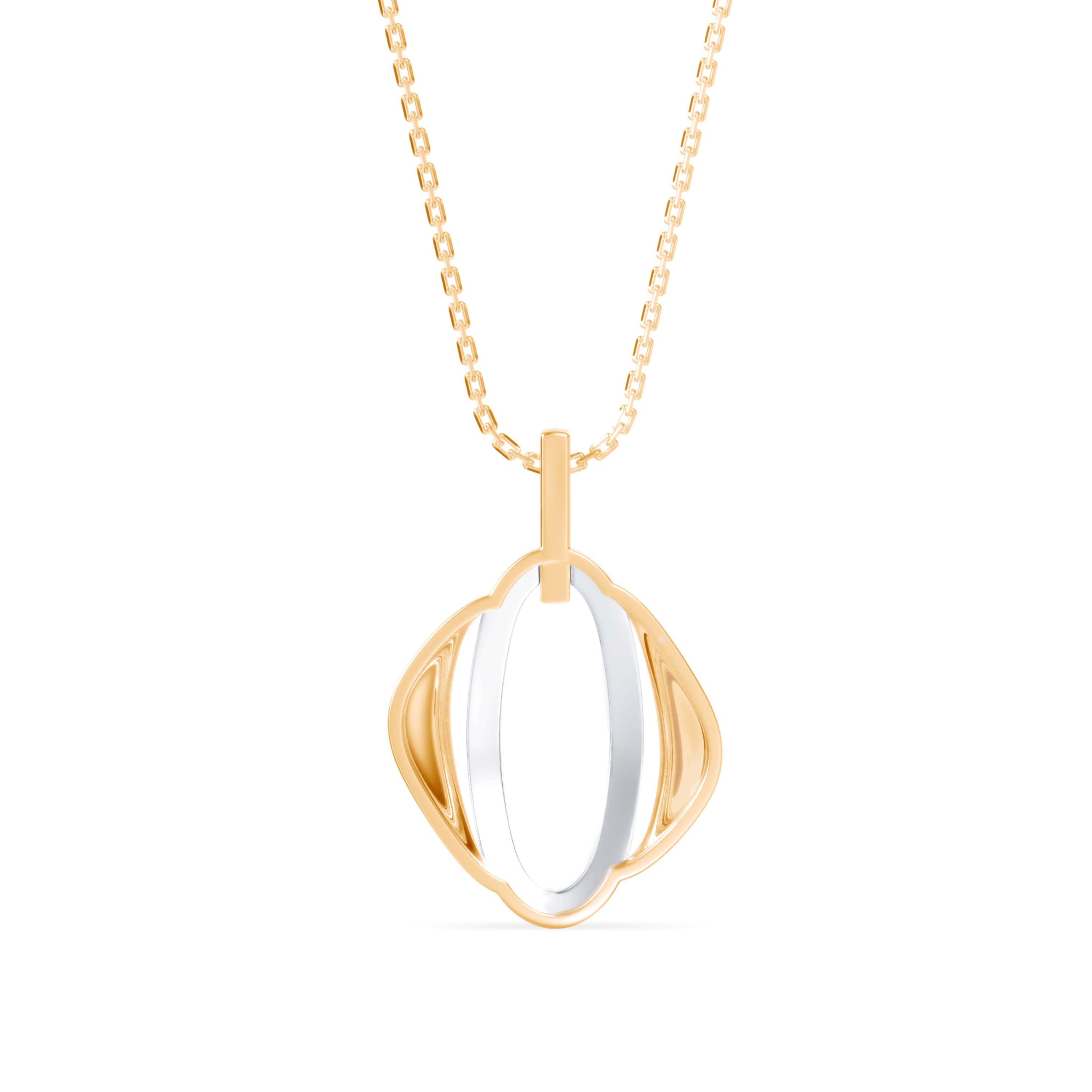 0.18Ct Oval Shape Pave Lab-Grown Diamond Gold Pendant Necklace