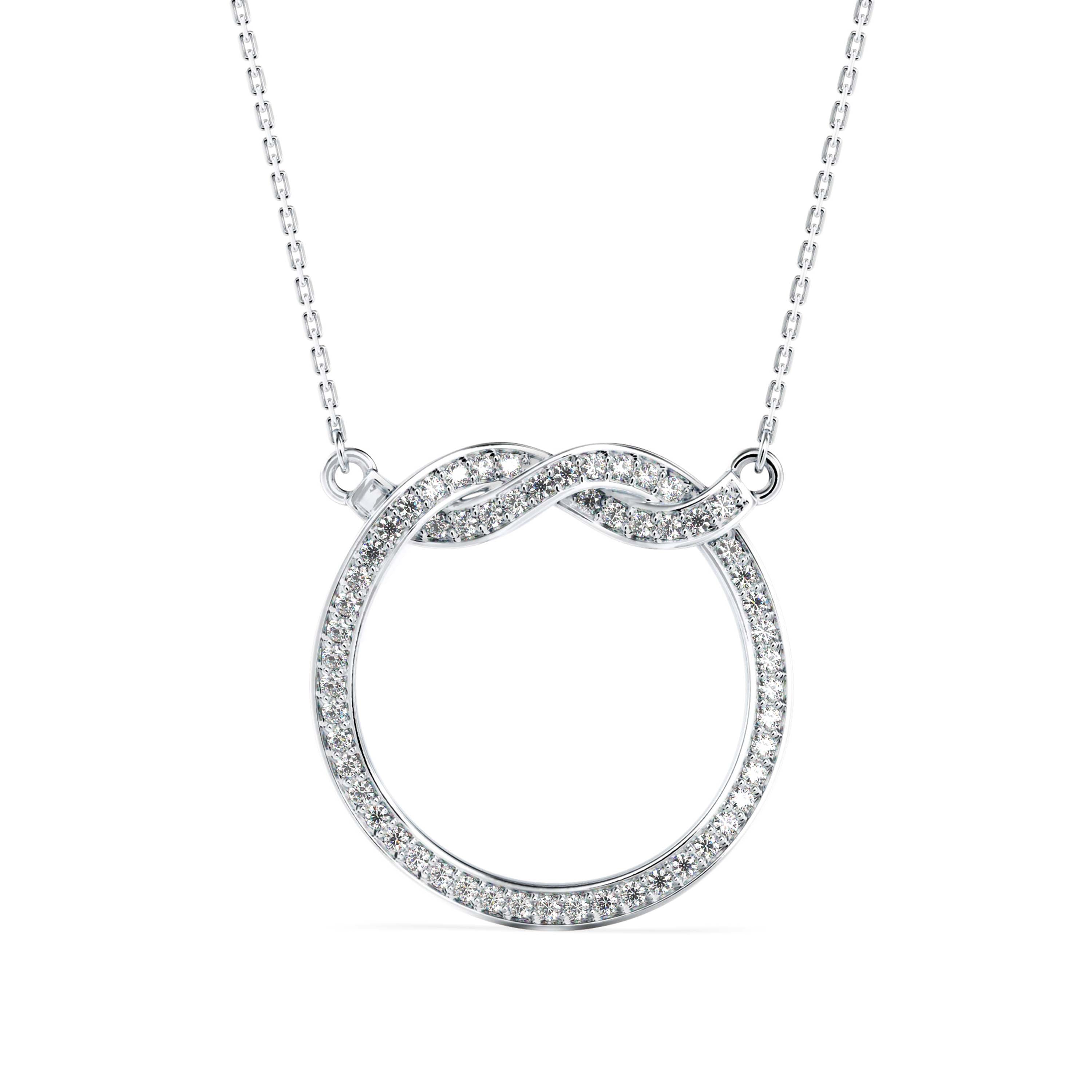 0.31Ct Infinity Round Pave Lab-Grown Diamond Gold Pendant Necklace