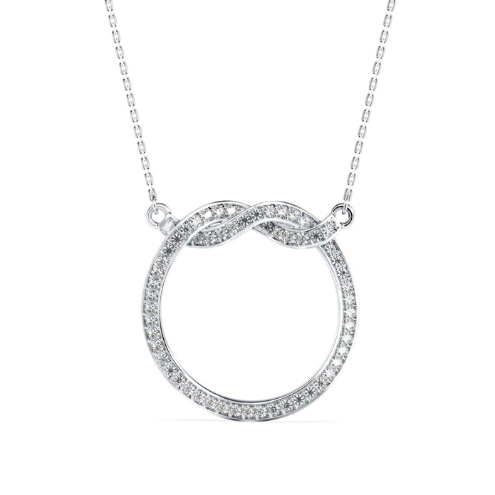 0.31Ct Infinity Round Pave Lab-Grown Diamond Gold Pendant Necklace
