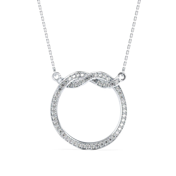 0.31Ct Infinity Round Pave Lab-Grown Diamond Gold Pendant Necklace