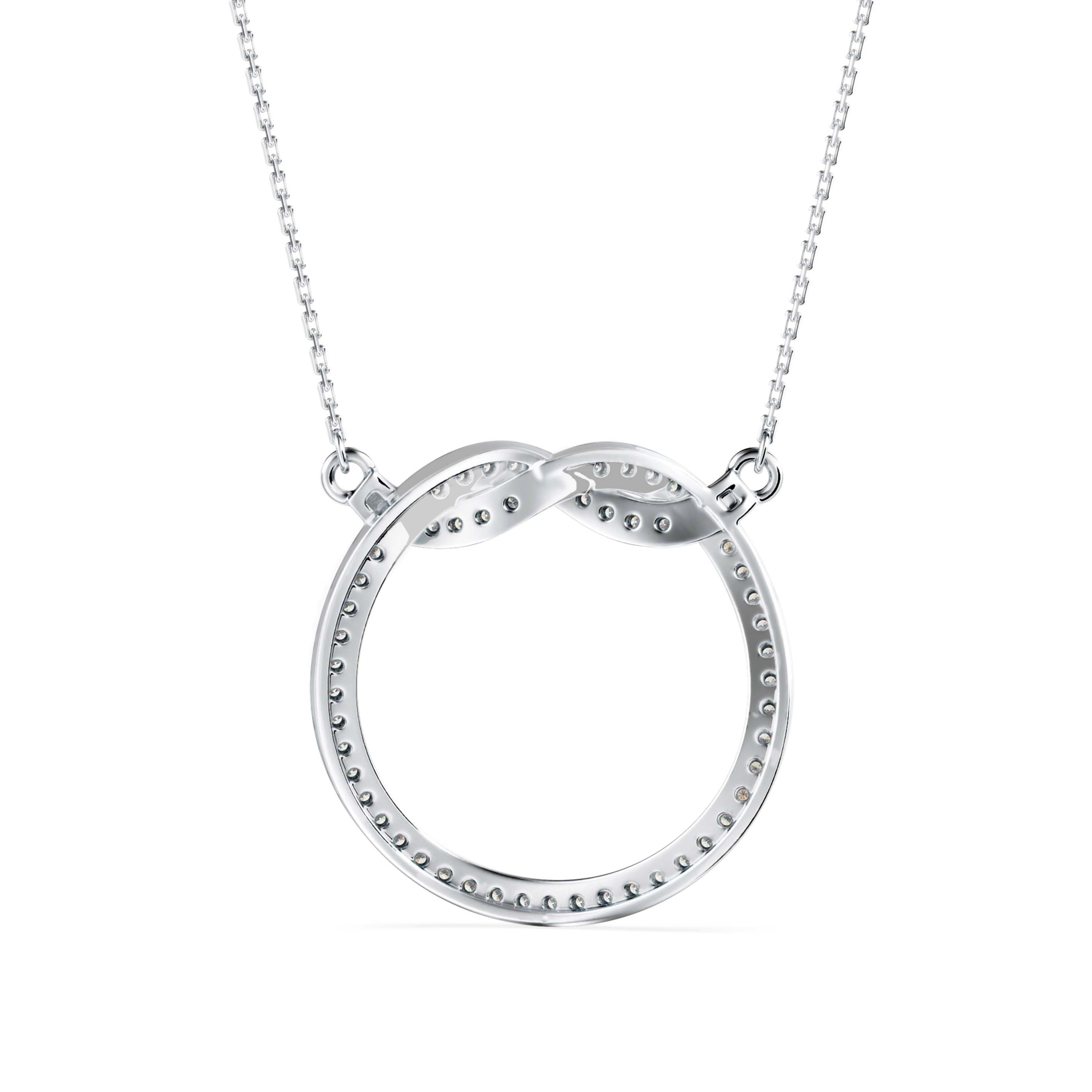 0.31Ct Infinity Round Pave Lab-Grown Diamond Gold Pendant Necklace