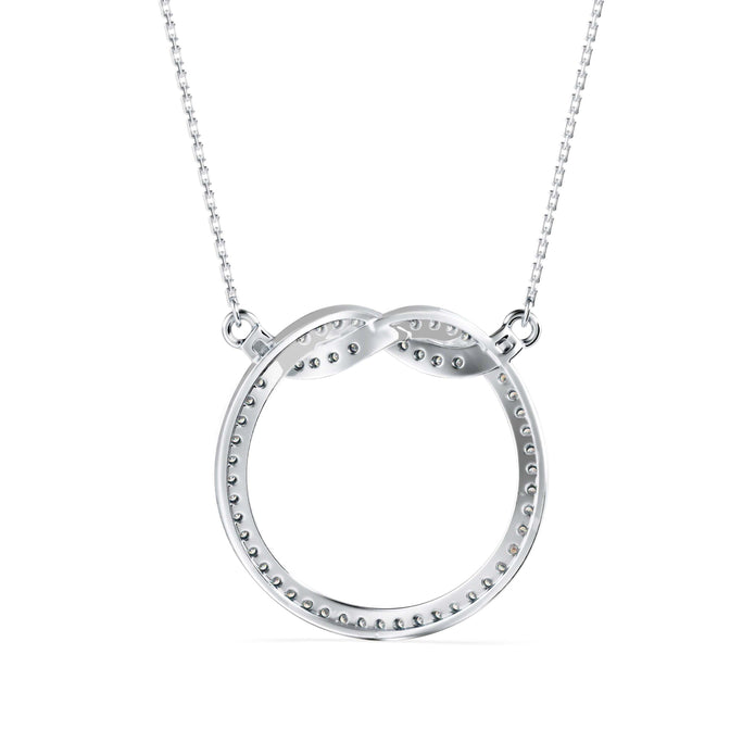 0.31Ct Infinity Round Pave Lab-Grown Diamond Gold Pendant Necklace