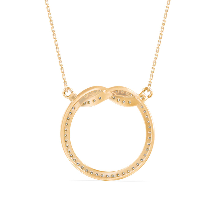 0.31Ct Infinity Round Pave Lab-Grown Diamond Gold Pendant Necklace