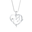 0.06Ct Heart With Bird Wings Design Lab-Grown Diamond Gold Pendant Necklace