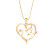 0.06Ct Heart With Bird Wings Design Lab-Grown Diamond Gold Pendant Necklace