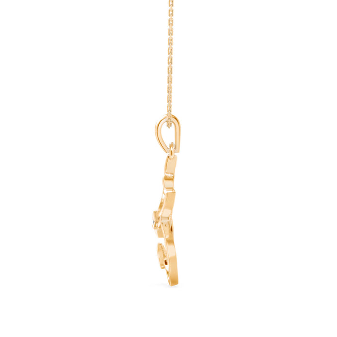 0.02Ct Cat Lovers Design Lab-Grown Diamond Gold Pendant Necklace