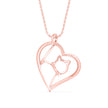 0.14Ct Kitten Heart Style Lab-Grown Diamond Gold Pendant Necklace