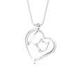 0.14Ct Kitten Heart Style Lab-Grown Diamond Gold Pendant Necklace
