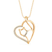 0.14Ct Kitten Heart Style Lab-Grown Diamond Gold Pendant Necklace
