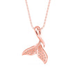 0.16Ct Whale Tail Shape Cluster Lab-Grown Diamond Gold Pendant Necklace