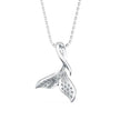 0.16Ct Whale Tail Shape Cluster Lab-Grown Diamond Gold Pendant Necklace