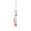 0.21Ct Two Tone Heart Cat Shape Lab-Grown Diamond Gold Pendant Necklace