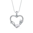 0.21Ct Two Tone Heart Cat Shape Lab-Grown Diamond Gold Pendant Necklace