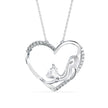 0.20Ct Prowling Cat Heart Shape Lab-Grown Diamond Gold Pendant Necklace