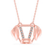 0.10Ct Dog Face Designe Pave Lab-Grown Diamond Gold Pendant Necklace