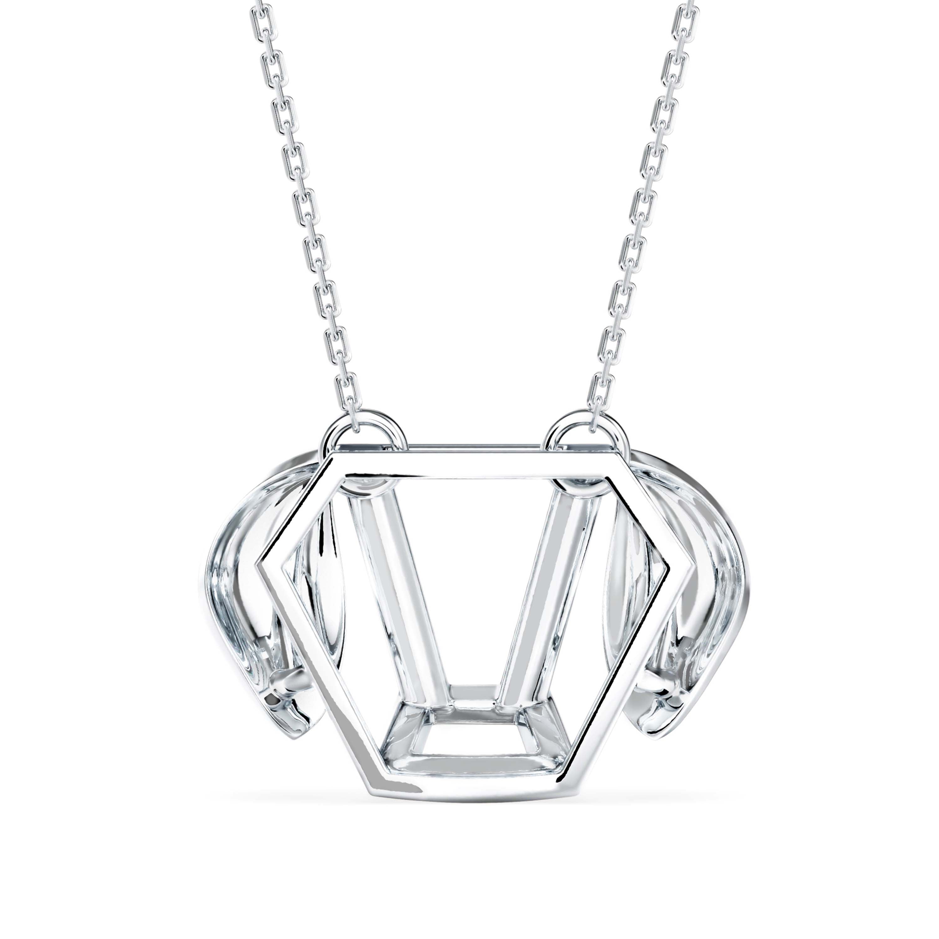 0.10Ct Dog Face Designe Pave Lab-Grown Diamond Gold Pendant Necklace
