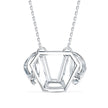 0.10Ct Dog Face Designe Pave Lab-Grown Diamond Gold Pendant Necklace