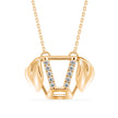 0.10Ct Dog Face Designe Pave Lab-Grown Diamond Gold Pendant Necklace