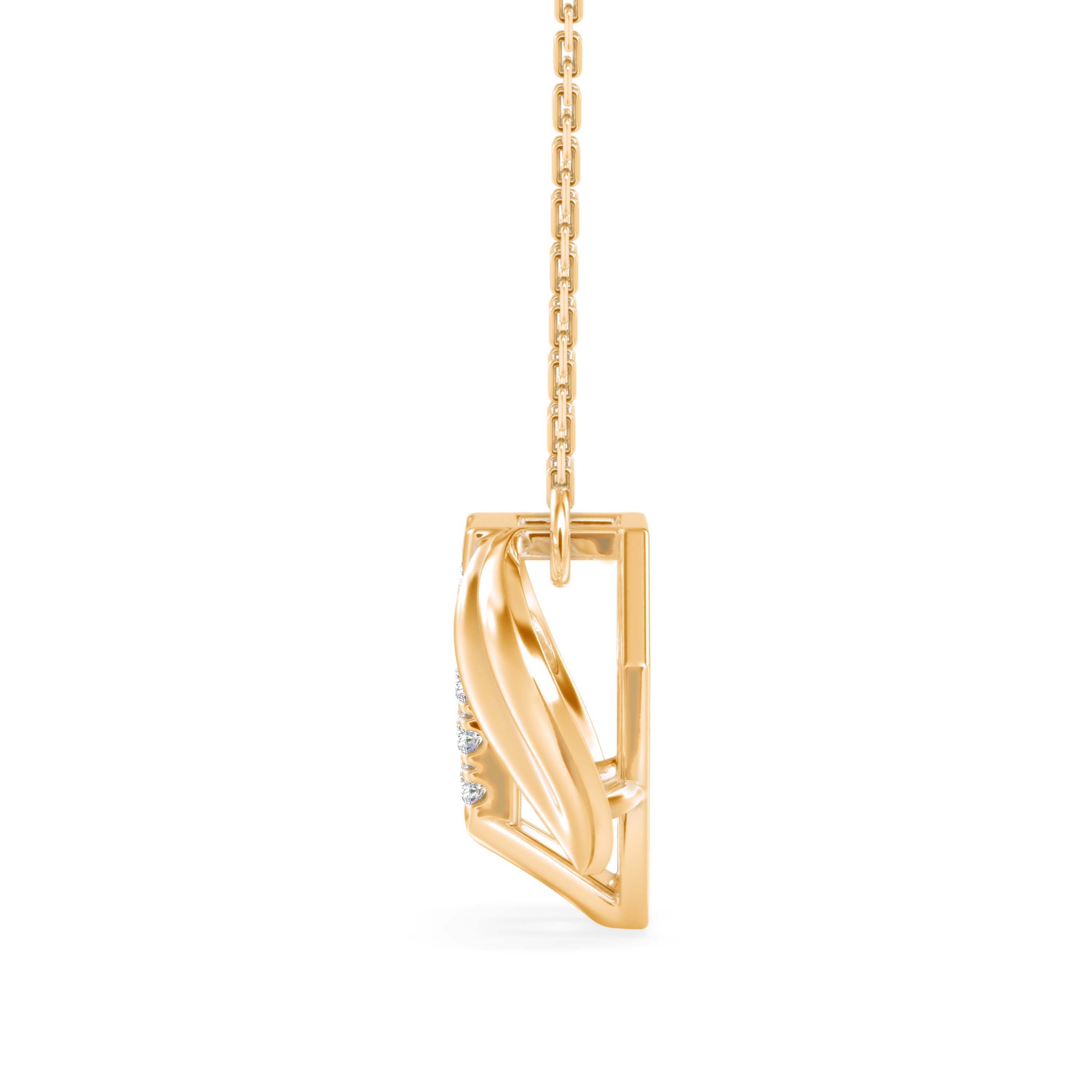 0.10Ct Dog Face Designe Pave Lab-Grown Diamond Gold Pendant Necklace