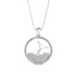 0.53Ct Mermaid Tail Style Cluster Lab-Grown Diamond Gold Pendant Necklace
