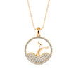 0.53Ct Mermaid Tail Style Cluster Lab-Grown Diamond Gold Pendant Necklace