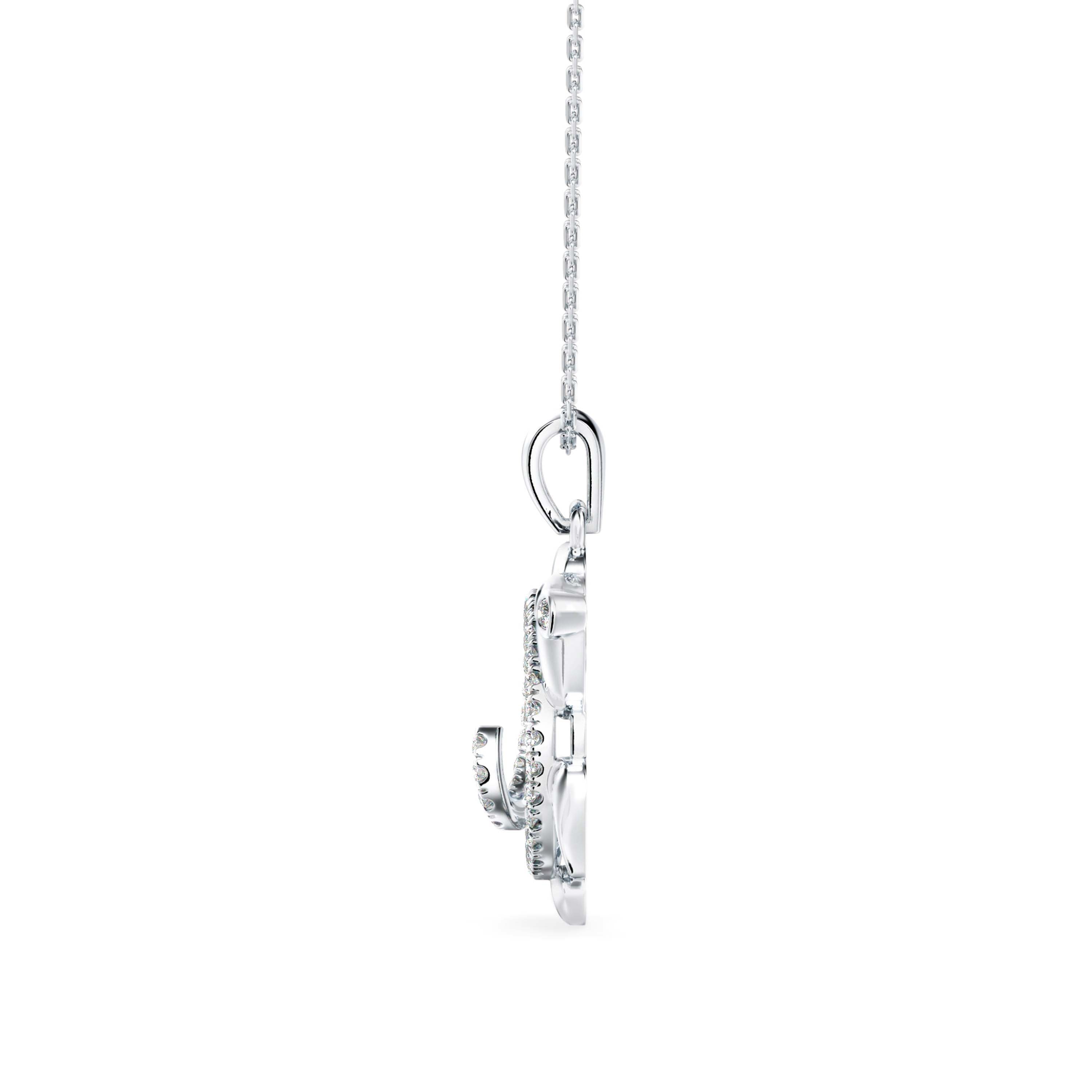 0.29Ct Turtley Shape Pave Lab-Grown Diamond Gold Pendant Necklace
