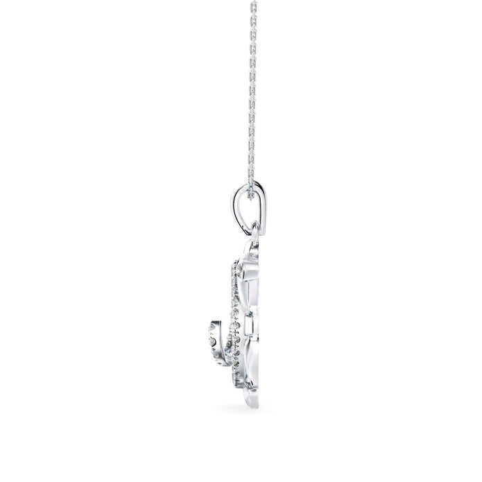 0.29Ct Turtley Shape Pave Lab-Grown Diamond Gold Pendant Necklace
