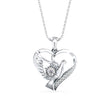 0.16Ct Love Birds Heart Lab-Grown Diamond Gold Pendant Necklace