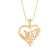 0.16Ct Love Birds Heart Lab-Grown Diamond Gold Pendant Necklace