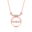 0.14Ct Circle With Three Stone Lab-Grown Diamond Gold Pendant Necklace