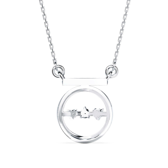 0.14Ct Circle With Three Stone Lab-Grown Diamond Gold Pendant Necklace
