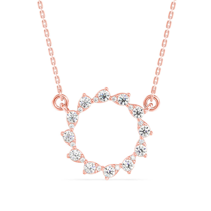 0.39Ct Celestial Circle Design Lab-Grown Diamond Gold Pendant Necklace