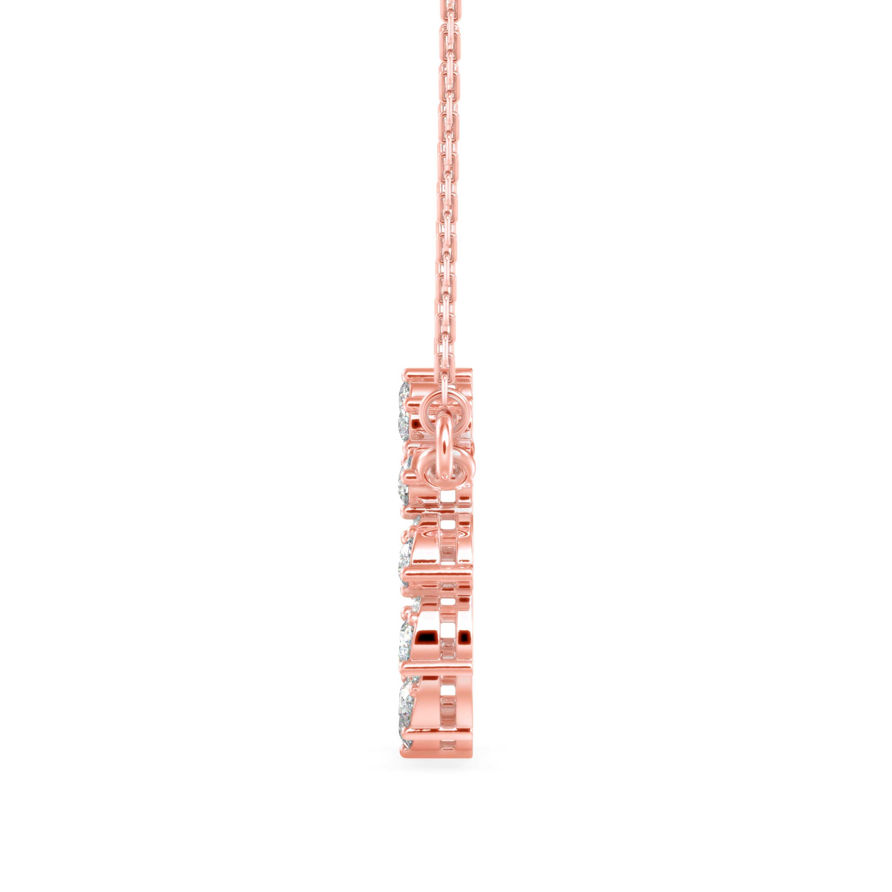 0.39Ct Celestial Circle Design Lab-Grown Diamond Gold Pendant Necklace