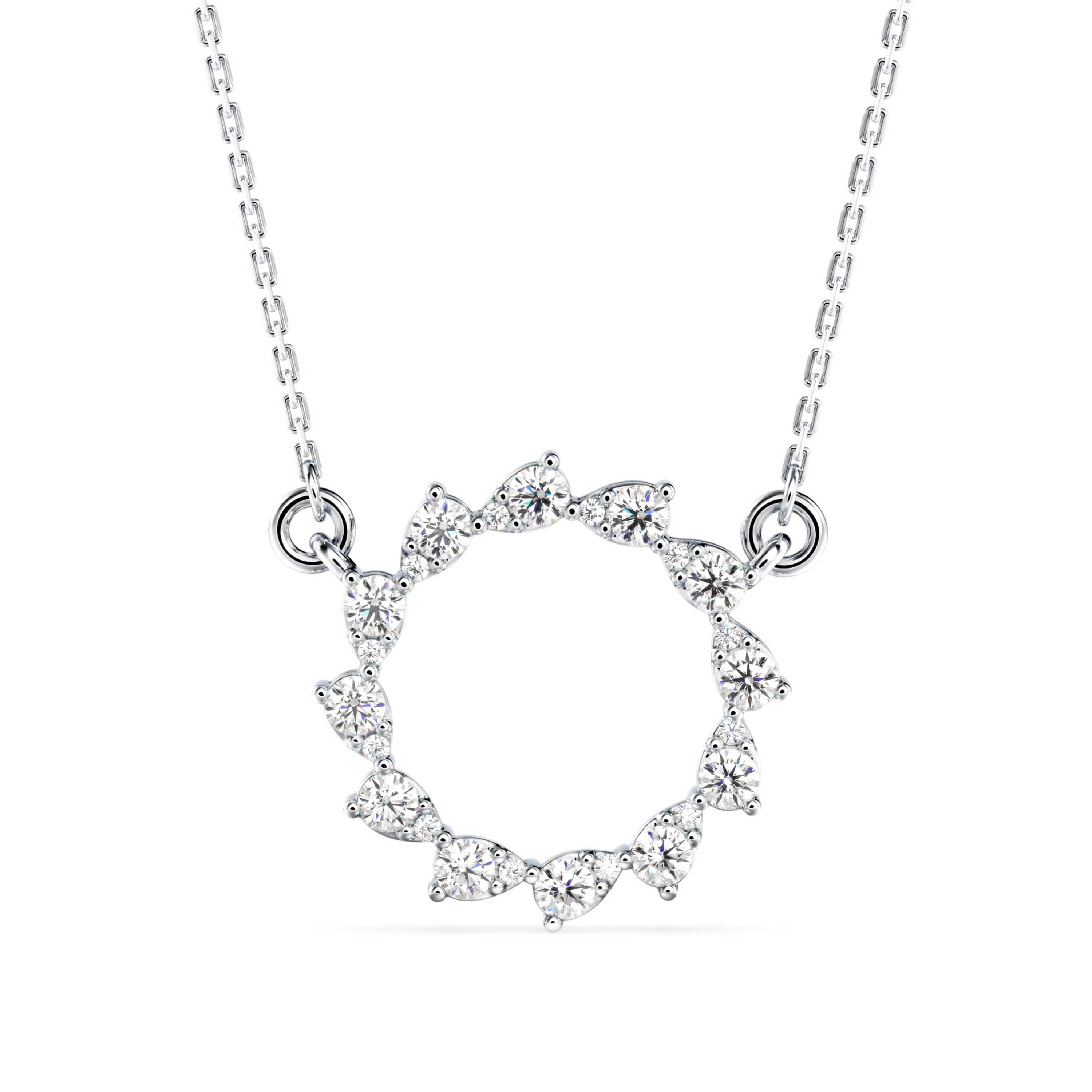 0.39Ct Celestial Circle Design Lab-Grown Diamond Gold Pendant Necklace