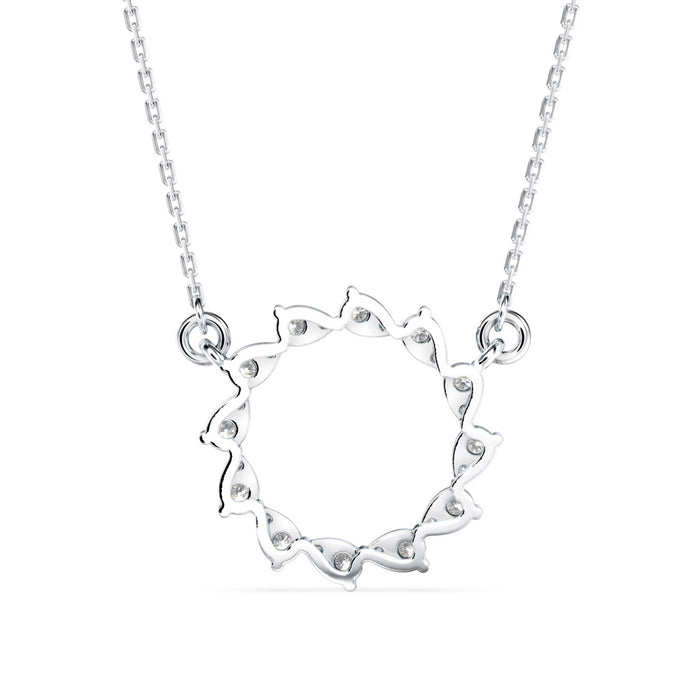 0.39Ct Celestial Circle Design Lab-Grown Diamond Gold Pendant Necklace