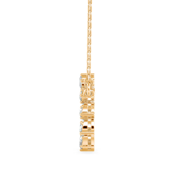 0.39Ct Celestial Circle Design Lab-Grown Diamond Gold Pendant Necklace