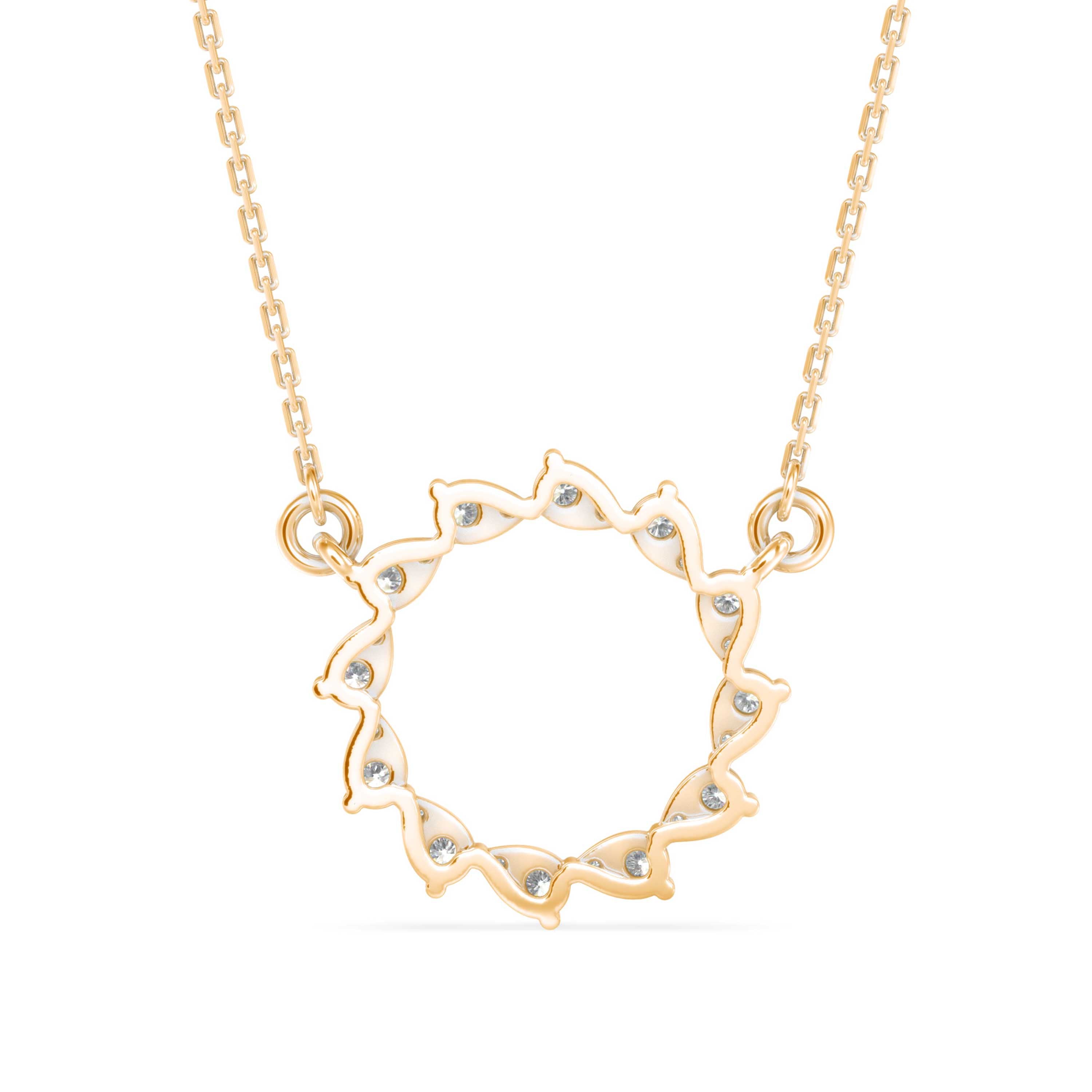 0.39Ct Celestial Circle Design Lab-Grown Diamond Gold Pendant Necklace